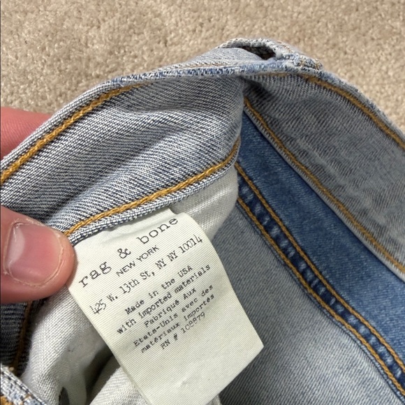 rag & bone Light Blue Straight Leg Jeans - Picture 3 of 9